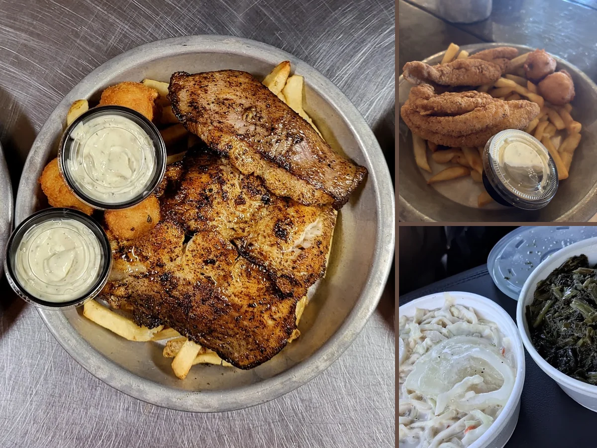 Fried catfish plates served in a casual restaurant.