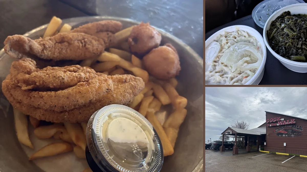Fried catfish plates served in a casual restaurant.